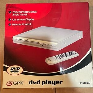 GPX DVD PLAYER with remote. DVD/CD/CDR/CDRW/JPEG Player. On Screen Display. NIB